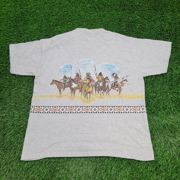 Vintage 1991 Native-American Shirt L/XL 23x28 Wrap-Around - Picture 2 of 16